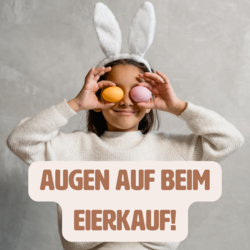 Mädchen mit Eiern vor den Augen