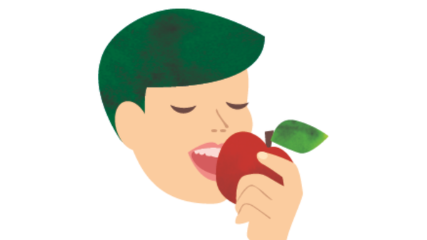 KI generiert: Das Bild zeigt einen stilisierten grünen Lieferwagen mit einem roten Apfel und einem grünen Blatt auf der Seite. Der Wagen scheint in Bewegung zu sein, wie die Bewegungslinien andeuten.