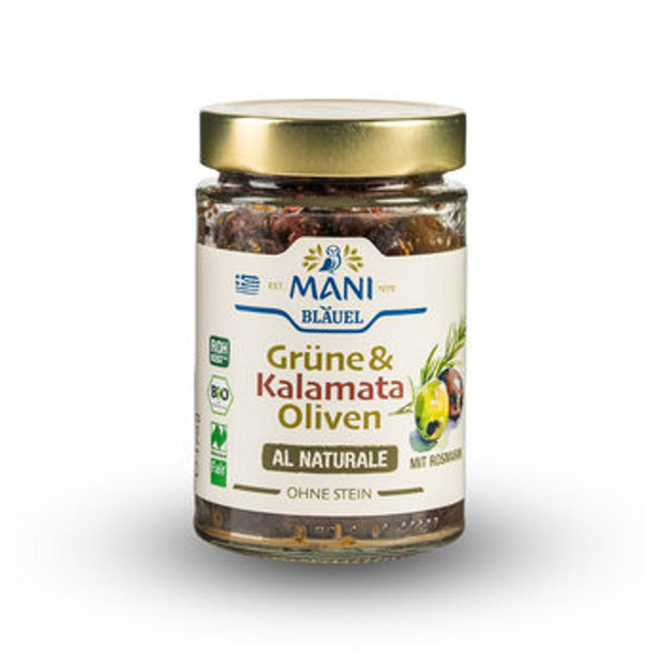 Produktfoto zu Grüne & Kalamata Oliven mit Rosmarin 175g