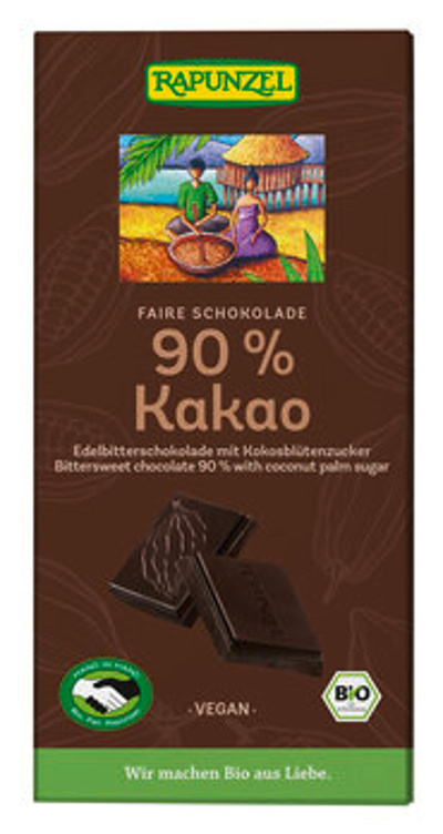 Produktfoto zu Bittschokolade, 90 % Kakao