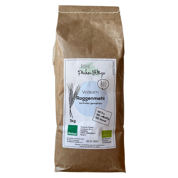 Produktfoto zu Roggenvollkornmehl 1kg