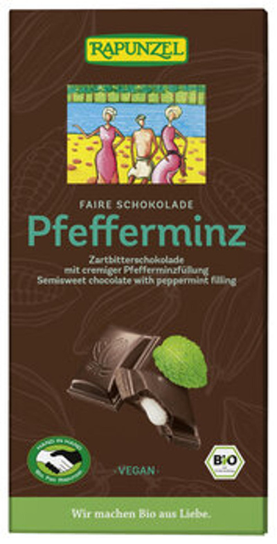 Produktfoto zu Schokolade Zartbitter mit Pfefferminz