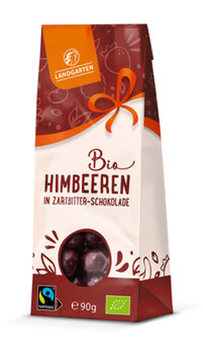 Produktfoto zu Himbeeren in Zartbitterschokolade