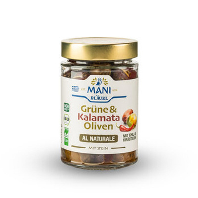 Produktfoto zu Grüne & Kalamata Oliven mit Chili & Kräutern 205g