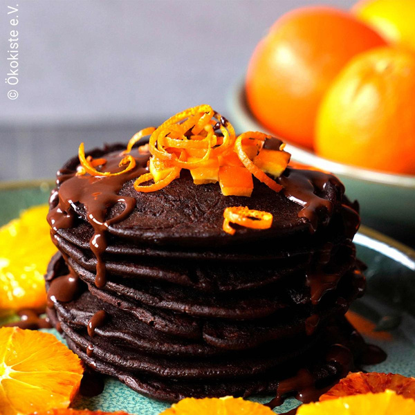 Produktfoto zu Rezept & Kochkiste: Schoko-Pancakes mit Orangen