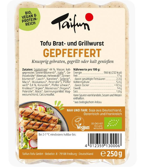 Produktfoto zu Tofu Brat- und Grillwurst 250g