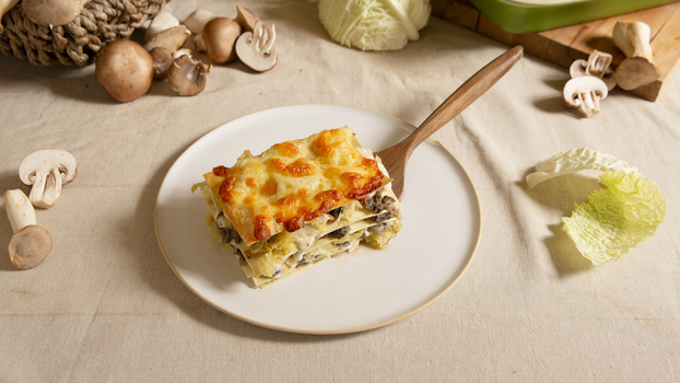 Rezeptbild für Wirsing-Pilz-Lasagne mit Béchamelsoße
