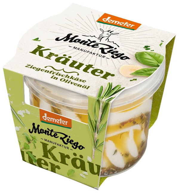 Produktfoto zu Ziegen Frischkäse in Öl mit Kräuter, 115g