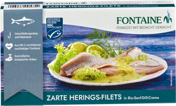 Produktfoto zu Heringsfilets in Senf-Dillcreme 200g