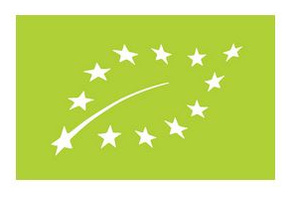 KI generiert: EU-Bio-Logo auf grünem Hintergrund.