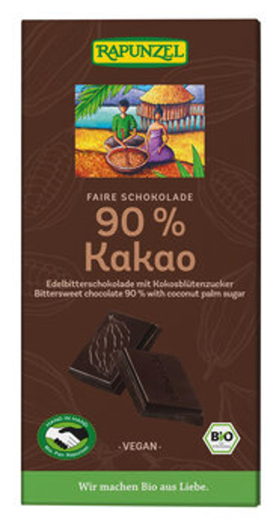 Produktfoto zu Bitterschokolade 90%Kakao