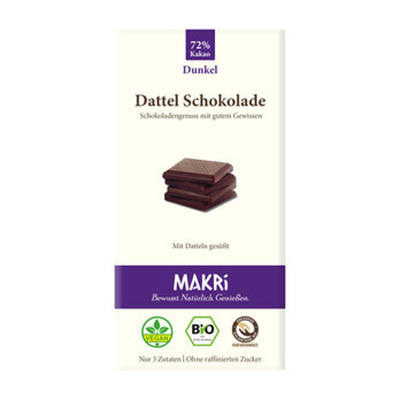 Produktfoto zu Dattel Schokolade dunkel, 72% Kakao