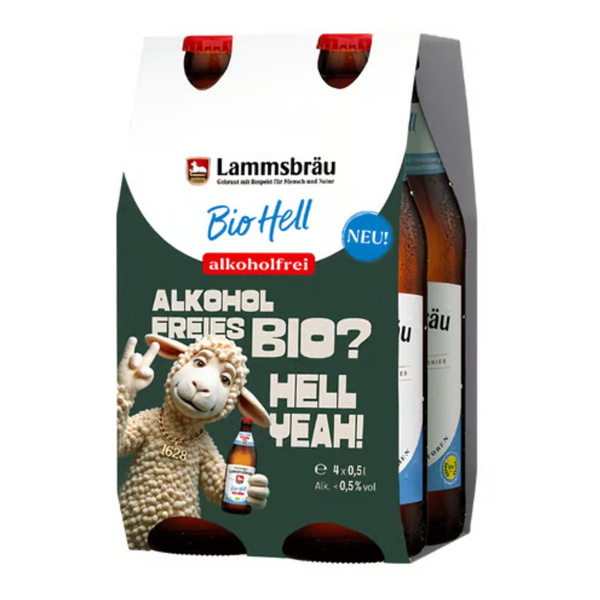 Produktfoto zu Bier Hell alkoholfrei 4x0,5l
