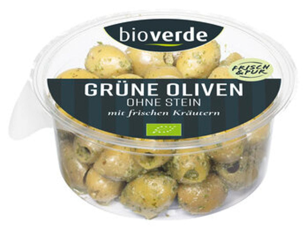 Produktfoto zu Grüne Oliven gekräutert 150g