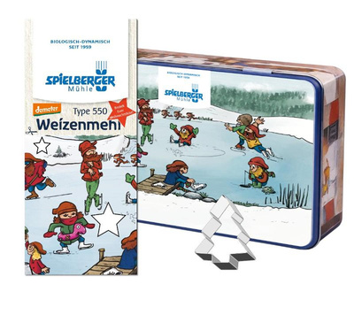 Produktfoto zu Plätzchendose mit Weizenmehl & Ausstecher