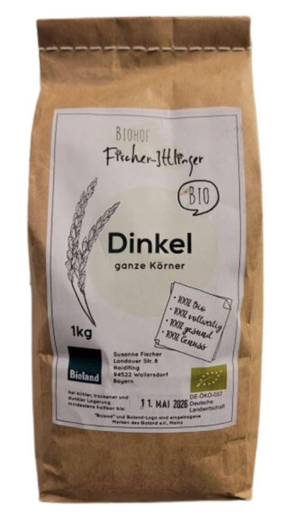 Produktfoto zu Dinkel ganze Körner 1kg