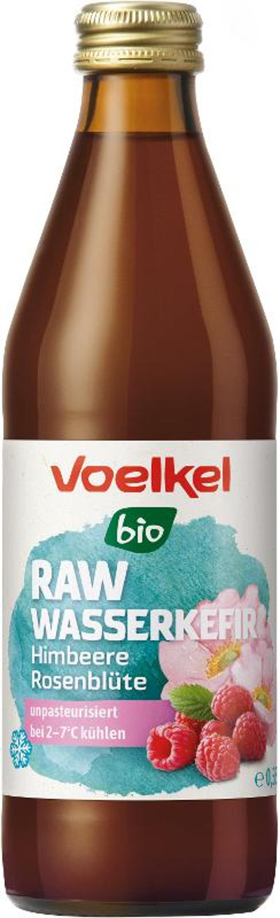Produktfoto zu RAW Wasserkefir Himbeere Rosenblüte, 0,33l