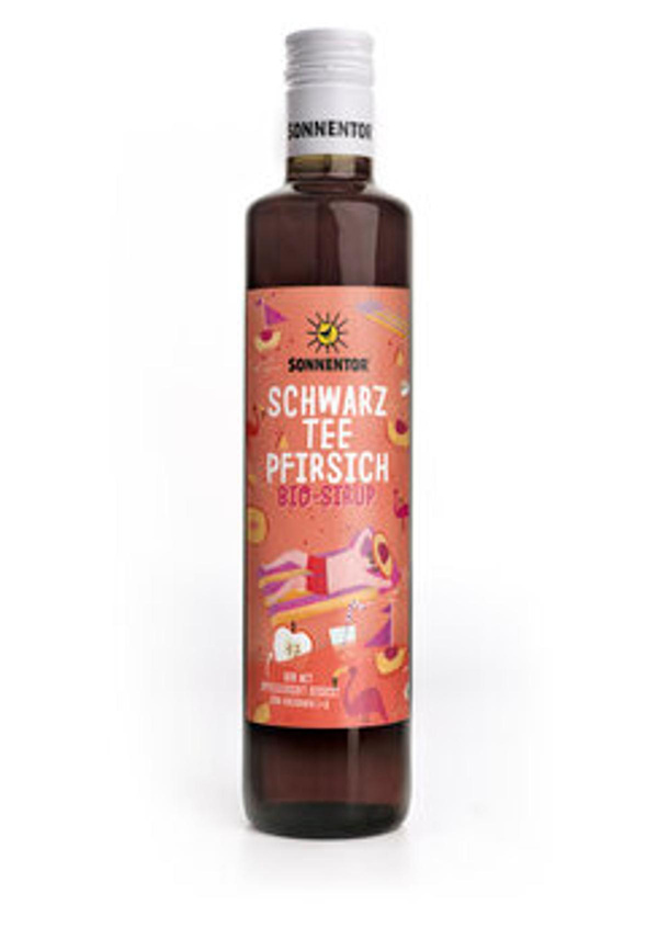 Produktfoto zu Schwarztee Pfirsich Sirup,0,5l