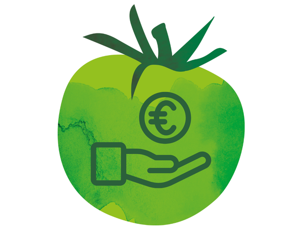 KI generiert: Das Bild zeigt einen stilisierten grünen Lieferwagen mit einem roten Apfel und einem grünen Blatt auf der Seite. Der Wagen scheint in Bewegung zu sein, wie die Bewegungslinien andeuten.