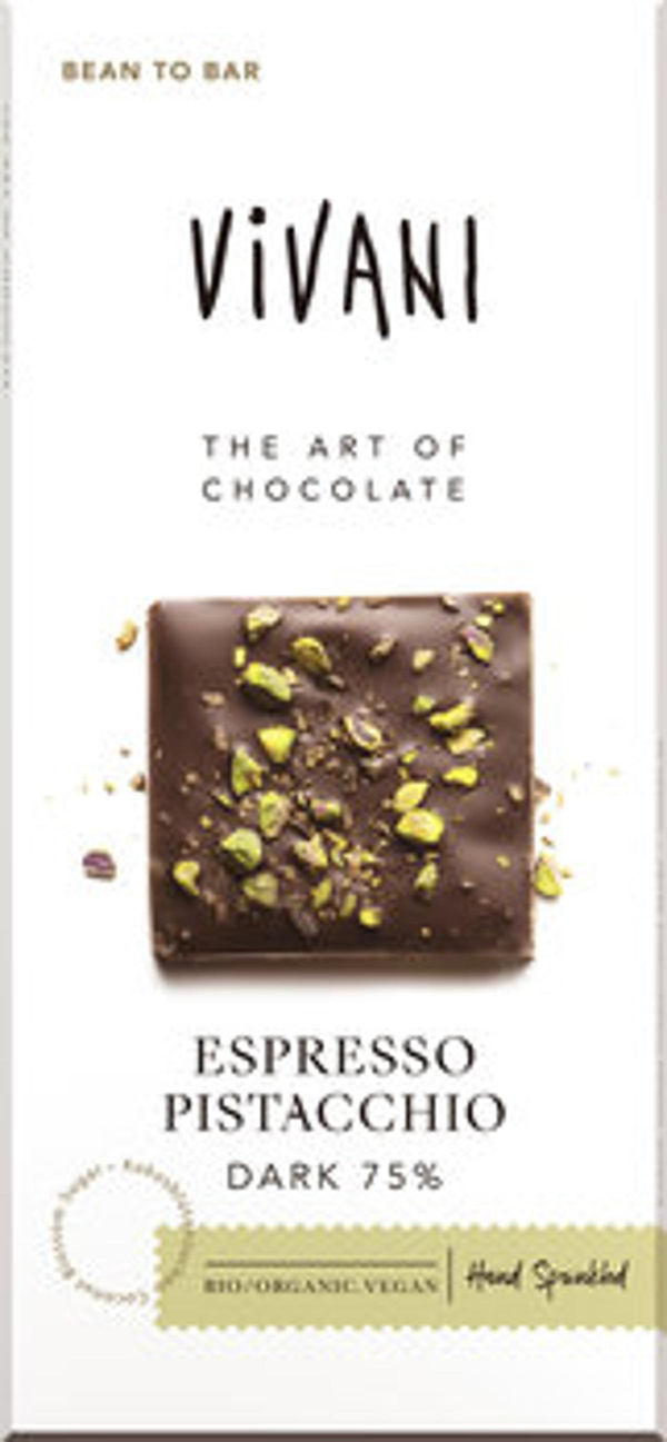 Produktfoto zu Schokolade Espresso Pistacchio
