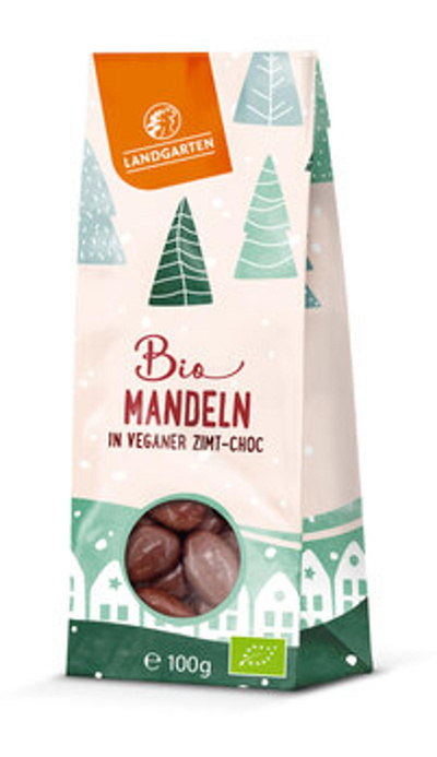 Produktfoto zu Mandeln in veganer Zimt-Schokolade