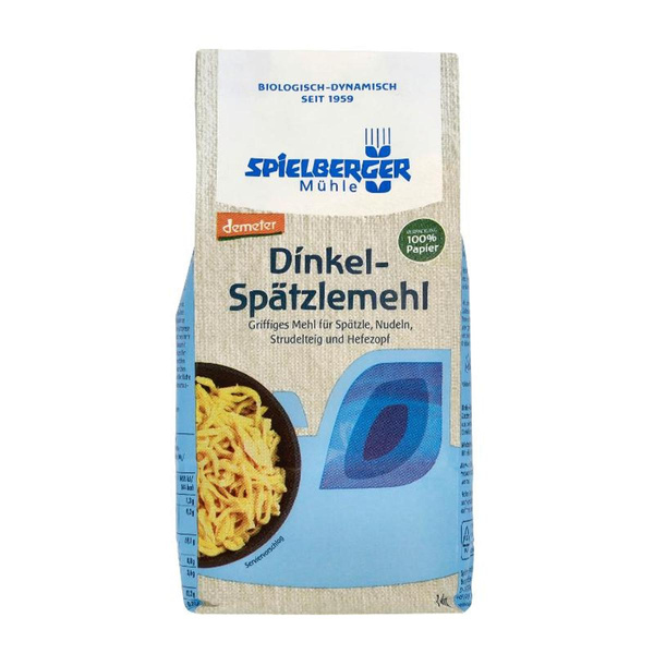 Produktfoto zu Griffiges Dinkelmehl (für Spätzle, Nudeln, Strudelteig, Hefezopf) 1kg