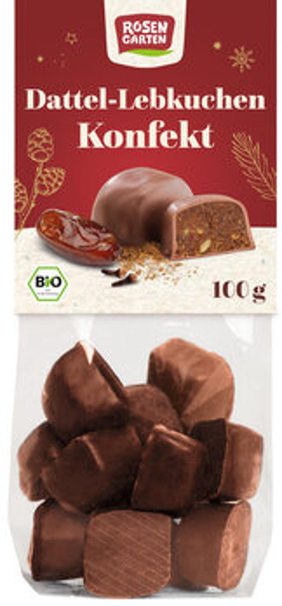 Produktfoto zu Dattel-Lebkuchen Konfekt mit Vollmilchschokolade