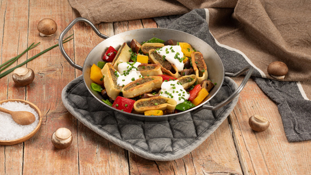 Rezeptbild für Dinkel-Maultaschen-Pfanne