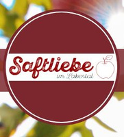 KI generiert: Ein rundes Logo mit der Aufschrift "Saftliebe im Labertal" und einem Apfel.